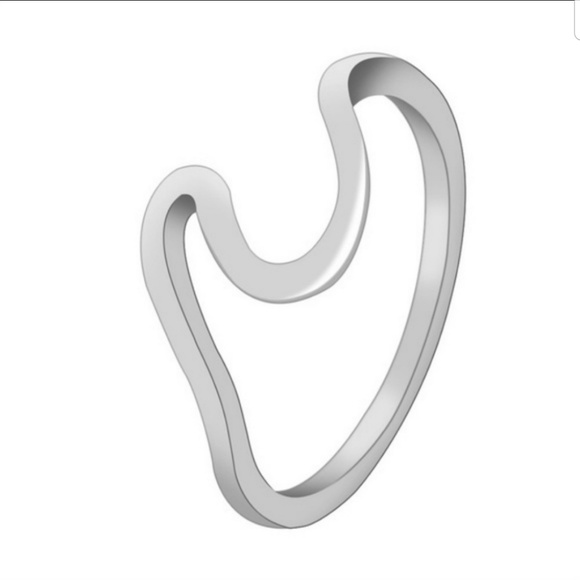 Ocean Wave Ring Silver Color - Picture 4 of 4